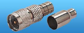 MINI UHF-M, 2PC. CRIMP,  RG-58 CABLE